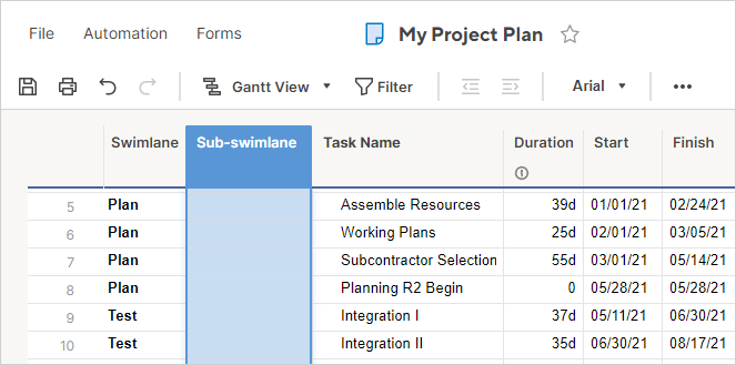 add-sub-swimlane-column