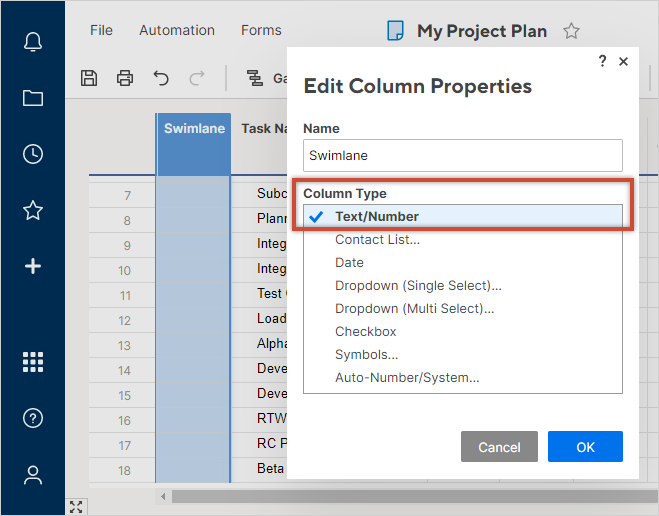 add-swimlane-column-smartsheet