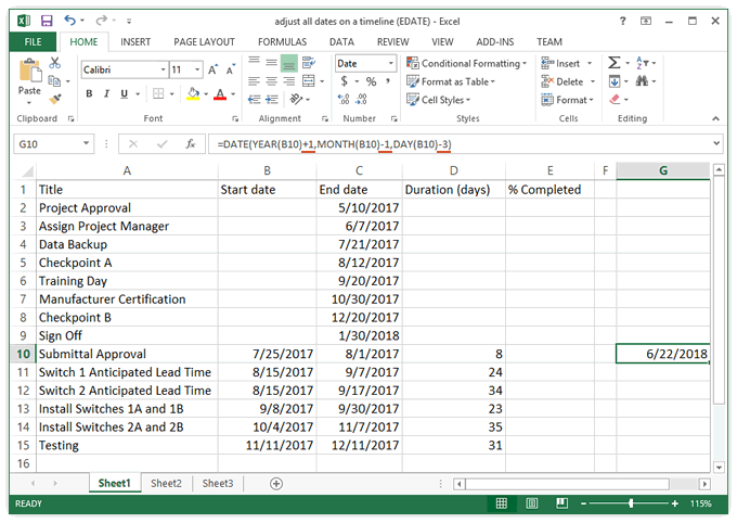 adjust all dates 13