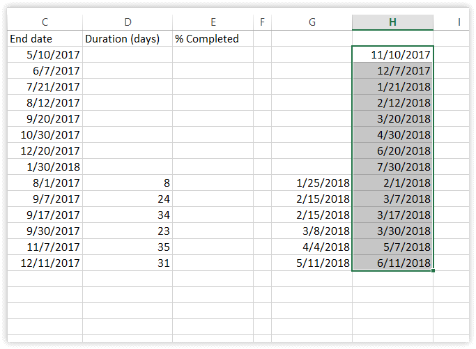 How to change all dates on the timeline when the project is rescheduled