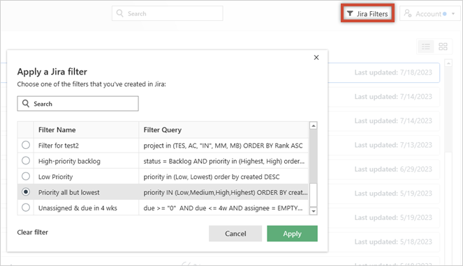 apply-a-jira-filter-office-timeline-online
