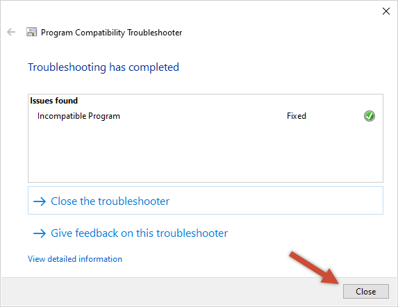 close-troubleshooter