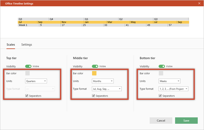 customize-scale-tiers-timescale-options