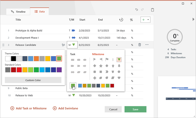 data-view-add-tasks-milestones-choose-shapes-colors
