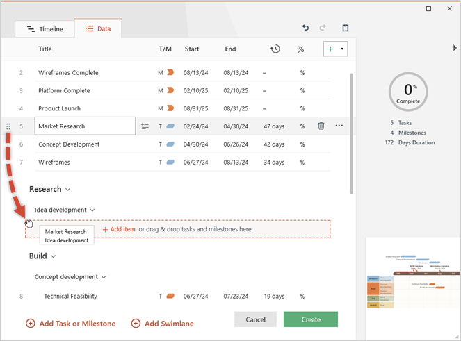 drag-and-drop-items-data-view-office-timeline-expert