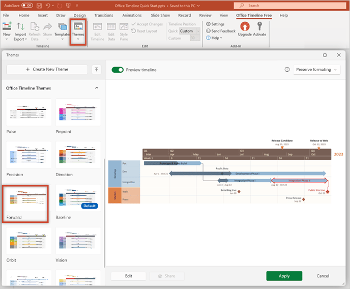 office-timeline-themes-free-edition