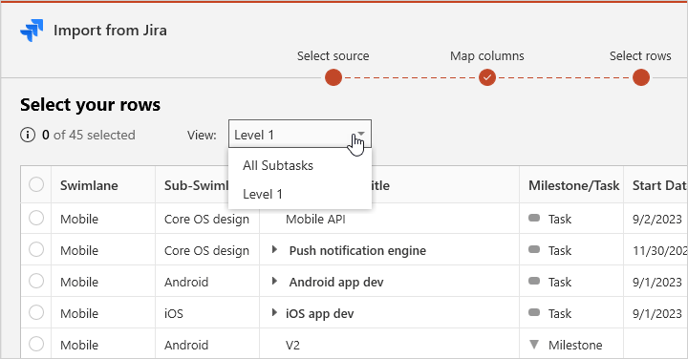 select-hierarchy-level-jira-import