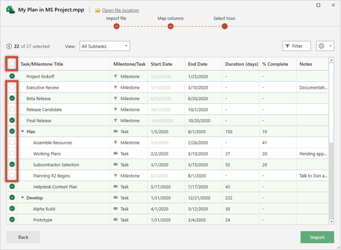 select-individual-rows-to-import