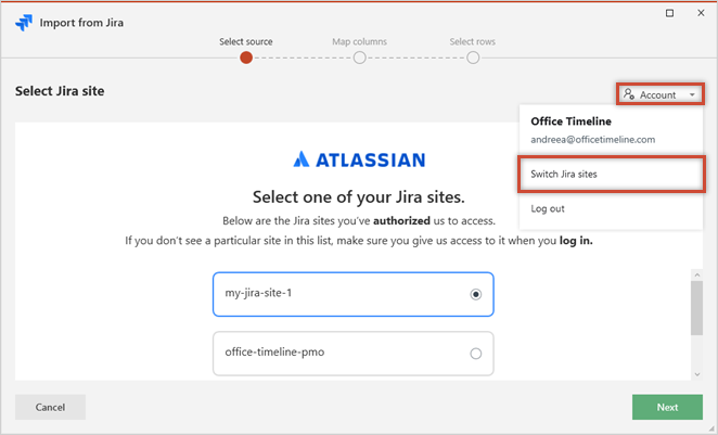 switch-authorized-Jira-sites