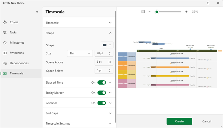 How to use timeline themes