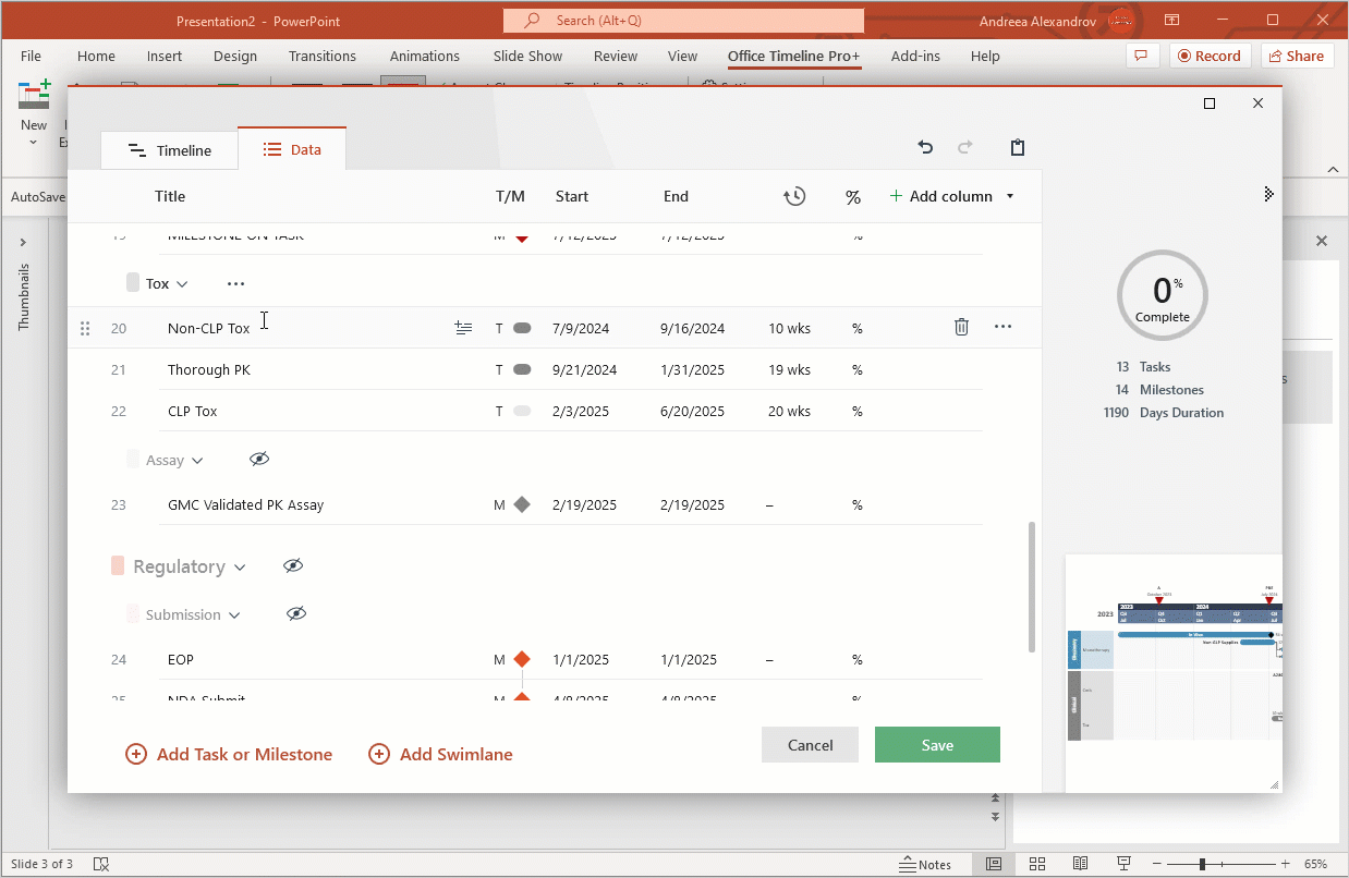 unhide-hidden-items-shape-lock-issue-office-timeline